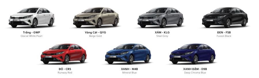 Màu sắc ngoại thất của Kia K3