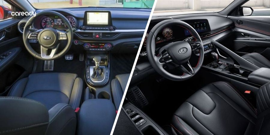 Kia Cerato và Hyundai Elantra có trang bị nội thất tương đương nhau