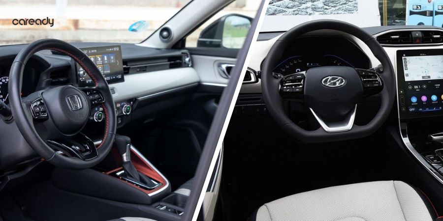 So sánh xe Honda HR-V G và Hyundai Creta 1.5 Cao cấp về thiết kế khoang lái