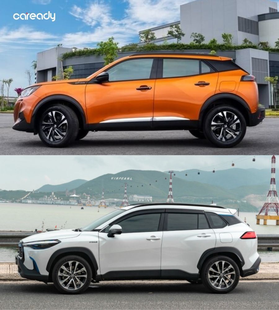 So sánh xe Peugeot 2008 và Toyota Corolla Cross về thiết kế thân xe
