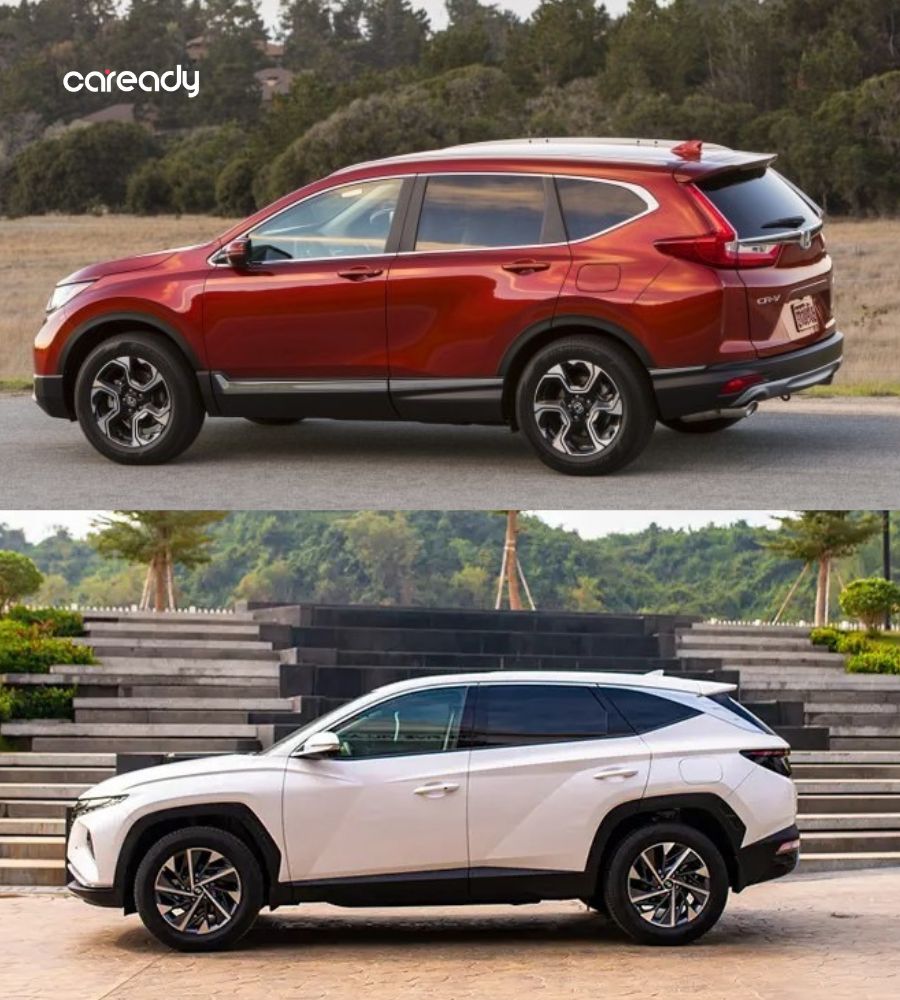 Honda CR-V có kích thước lớn hơn đối thủ Hyundai Tucson