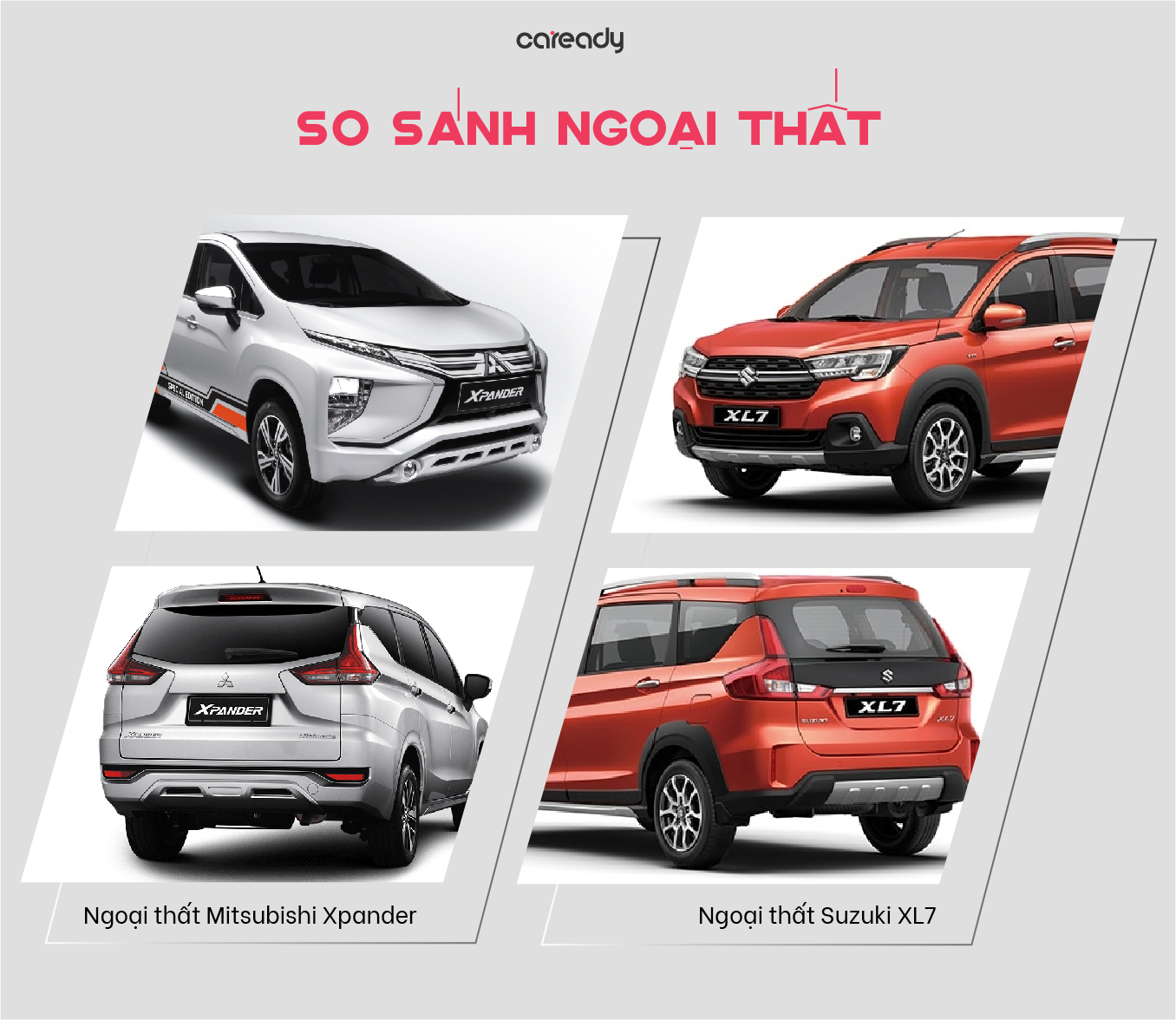 So sánh ngoại thất Mitsubishi Xpander và Suzuki Xl7