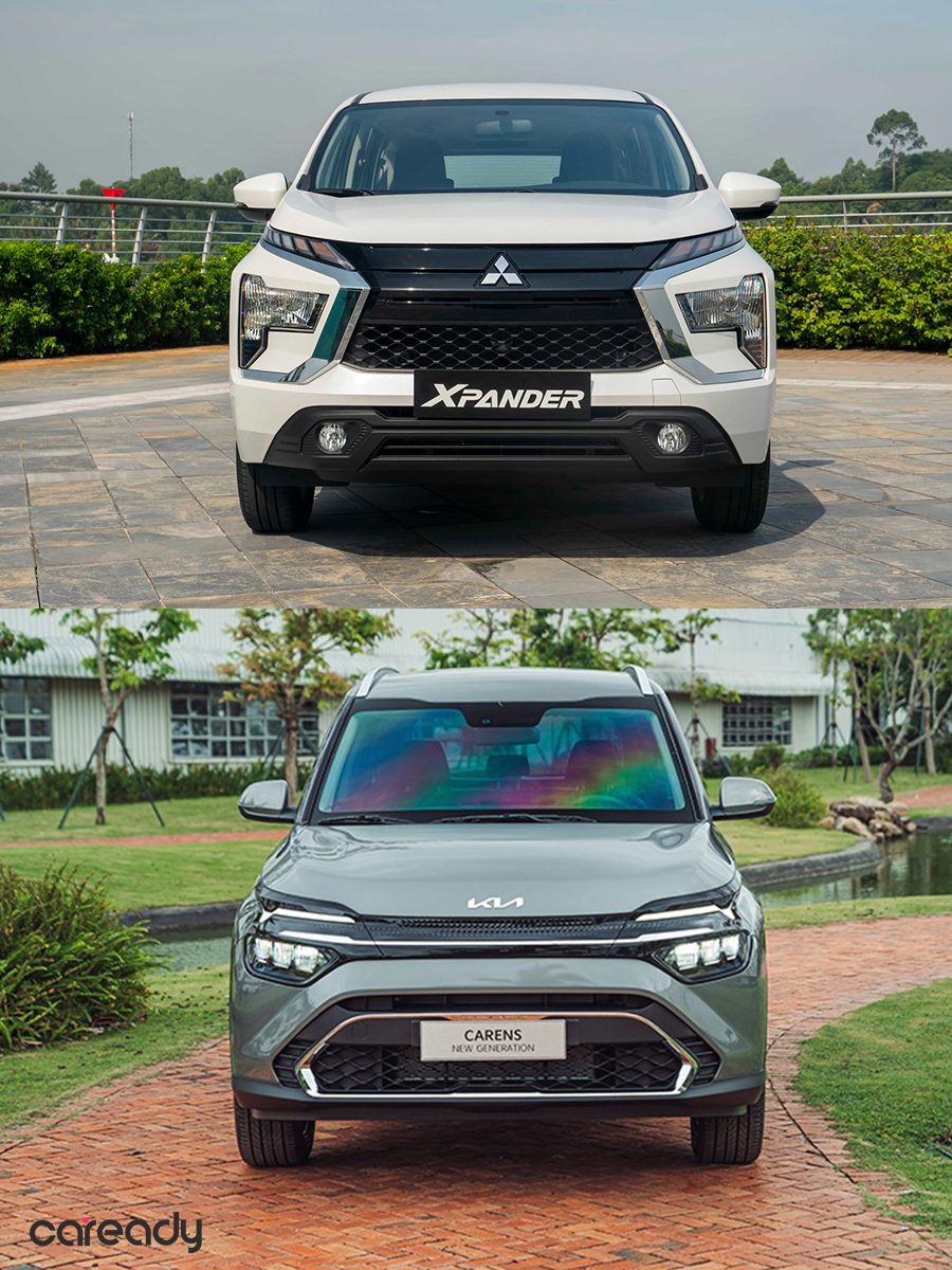So sánh thiết kế đầu xe Mitsubishi Xpander và Kia Carens