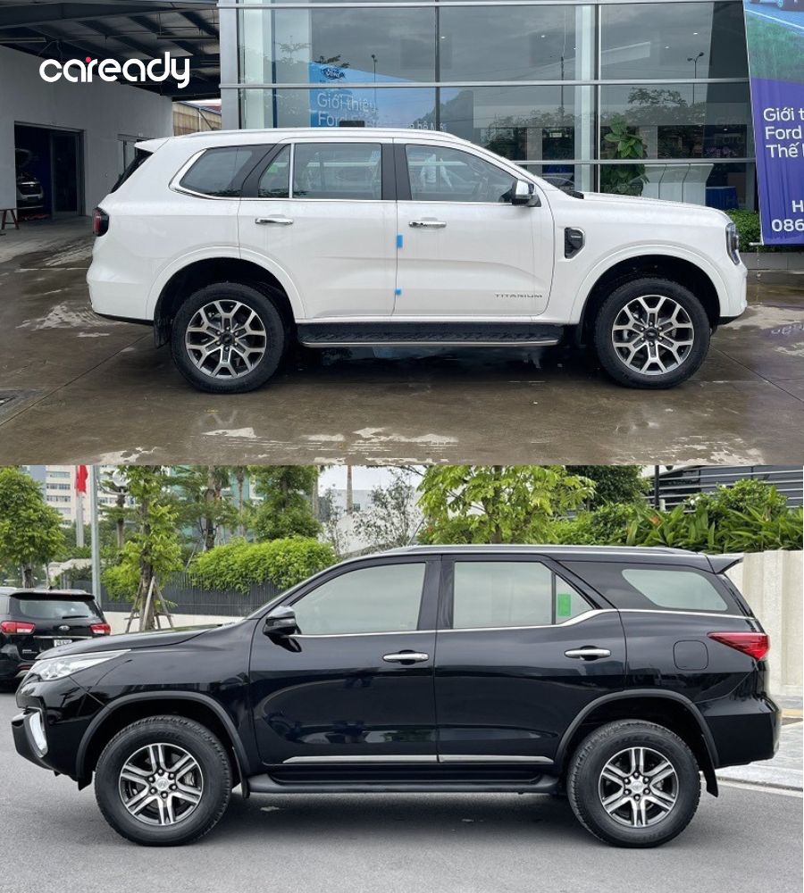 So sánh thiết kế thân xe Everest và Fortuner