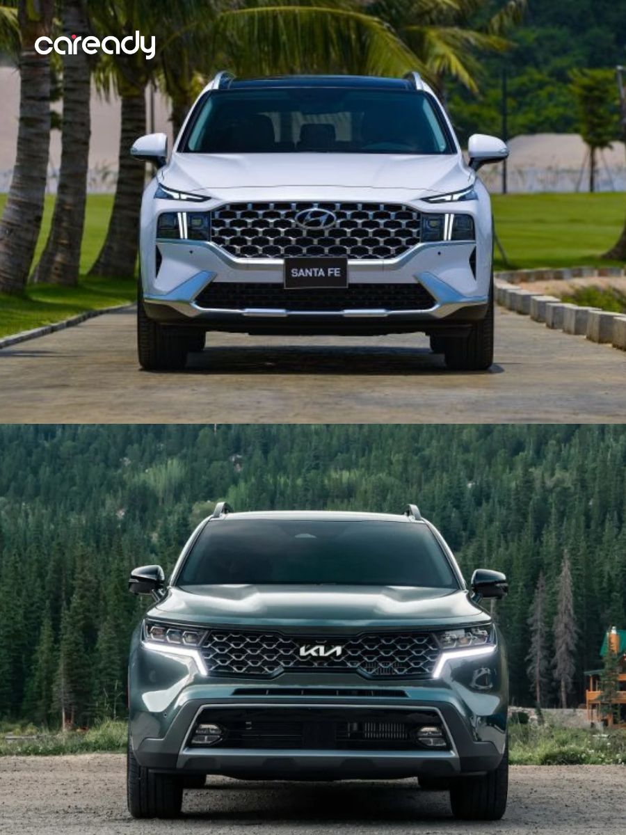 So sánh đầu xe Kia Sorento và Hyundai Santafe