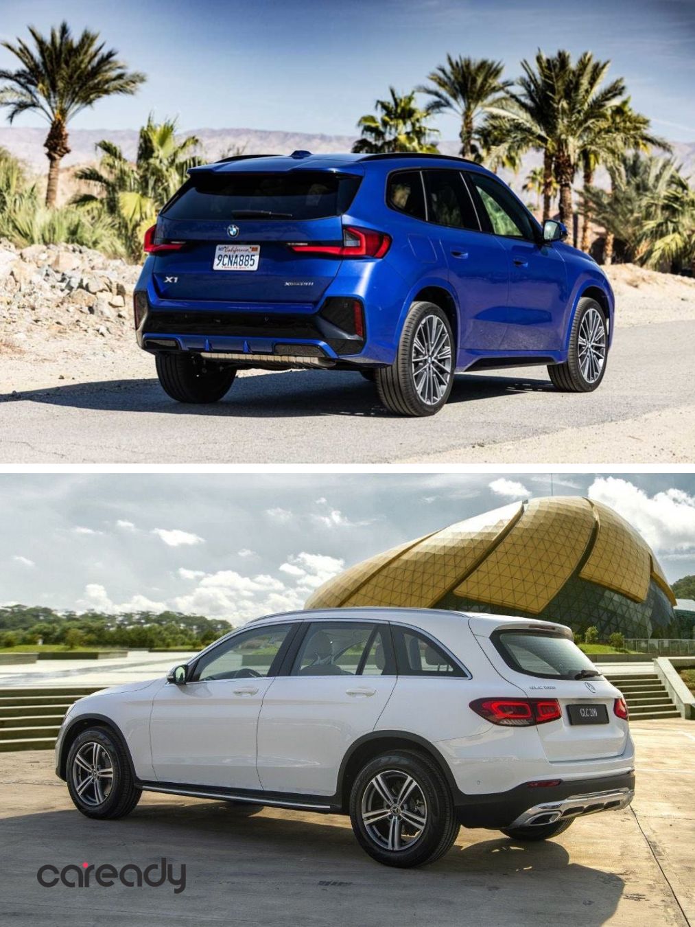 So sánh thiết kế đuôi xe BMW X1 và Mercedes GLC 200