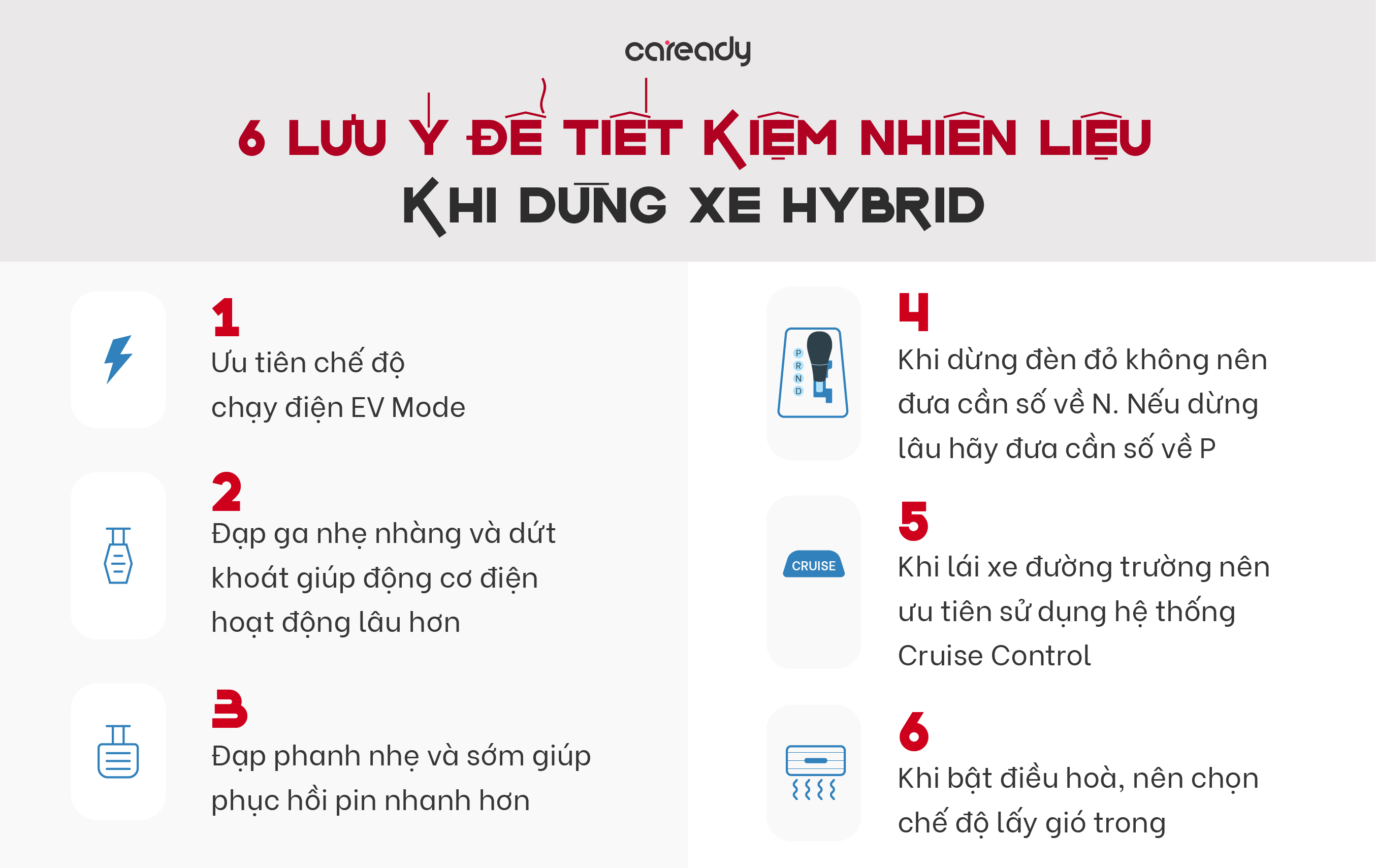 6 lưu ý để sử dụng xe Hybrid tiết kiệm, hiệu quả