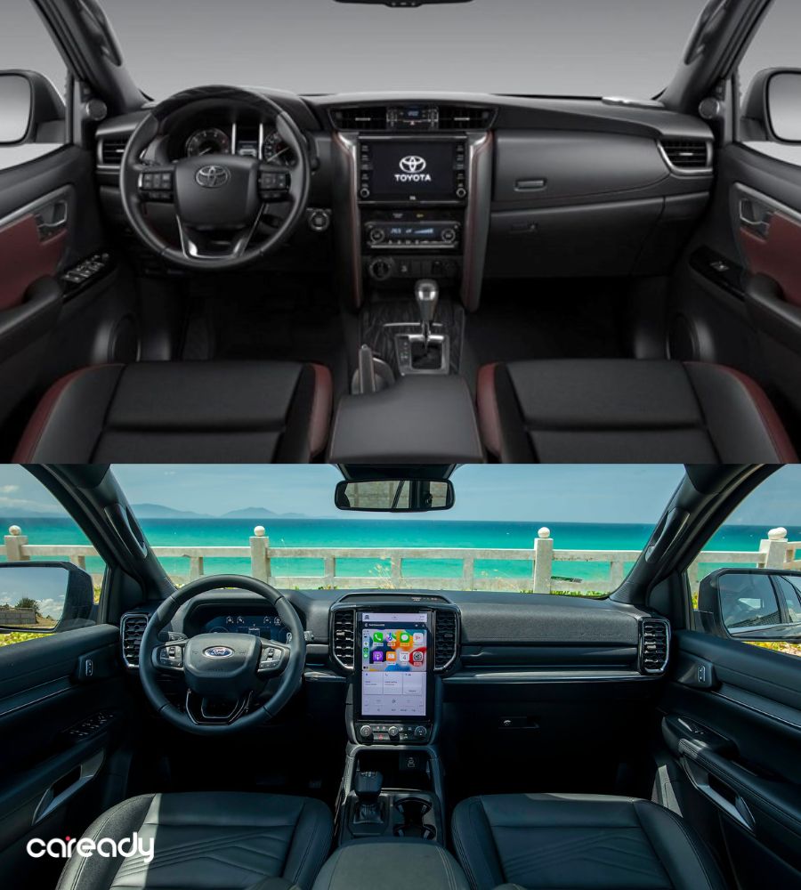 So sánh thiết kế khoang lái Everest và Fortuner